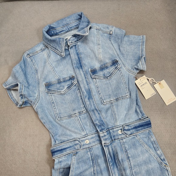 Good American Pants - Good American Denim Jumpsuit Light Blue Utility‎ Boiler Suit Womens Size S